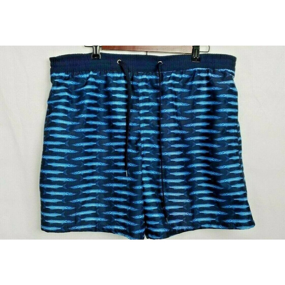 Catalina Swim Shorts Mens Size Medium Blue Trunks Island Fish Summer Beachwear